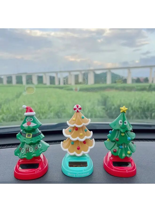 Christmas Tree Car Decoration With Santa Hat Candy Cane Gift Type B Stable Dashboard Ornament - Image 1